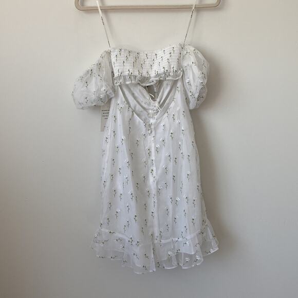 For Love & Lemons X REVOLVE Sand Dollar Mini Dress in White Size: XS - Picture 7 of 9